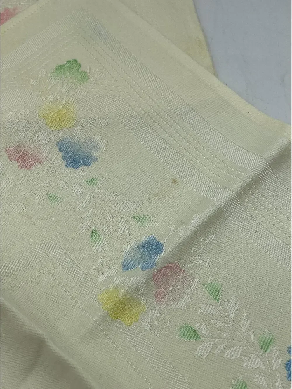 Vintage Damask Luncheon Napkins Set: Pastel Watercolor Floral, Cottagecore (4)